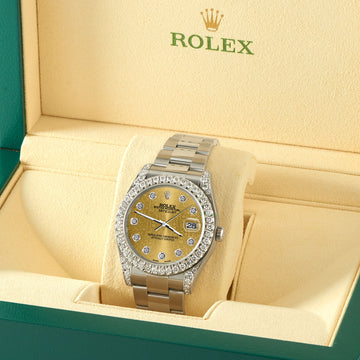Rolex Datejust 41 126300 4.4CT Diamond Bezel/Lugs/Champaign Jubilee Dial Steel Watch Box Papers