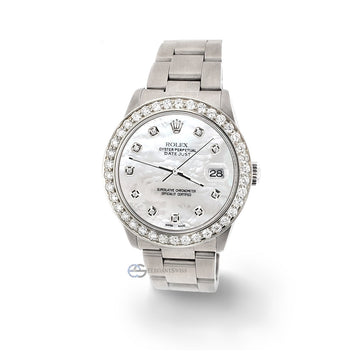 Rolex Datejust Midsize 31mm 1.62ct Bezel/White MOP Diamond Dial Steel Oyster Watch