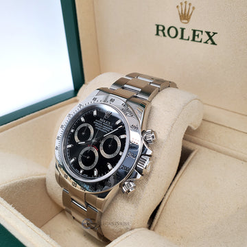 Rolex Cosmograph Daytona 40MM Black Dial Stainless Steel Watch 116520