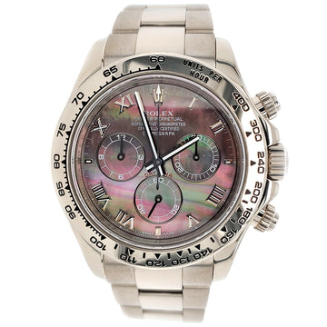 Rolex Cosmograph Daytona 40mm Factory Tahitian Mop Roman Dial 116509 White Gold Watch Box Papers