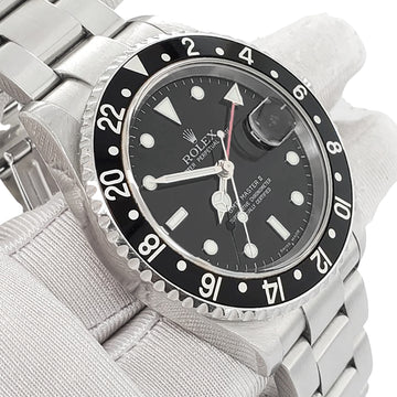 Rolex GMT-Master II 40mm Black Bezel Stainless Steel Watch 16710 Box Papers