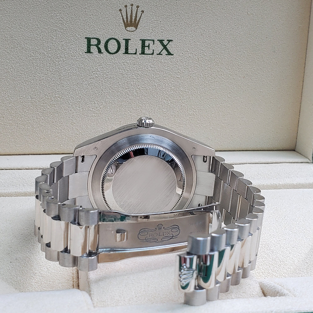 Rolex President Day-Date II 41mm Factory Ice Blue Diamond Dial Platinu