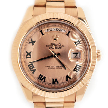 Rolex President Day-Date II 41MM Rose Gold Watch 218235 Box Papers