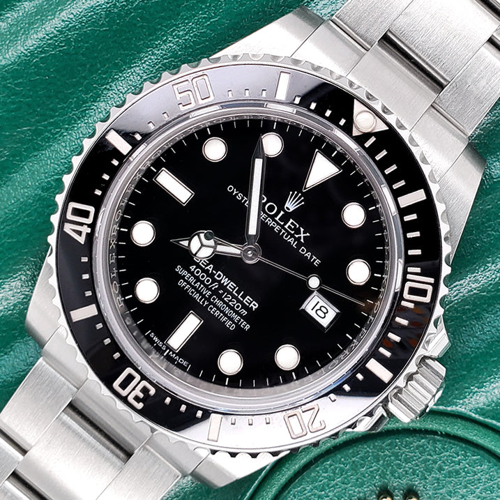 Rolex Sea Dweller 40mm Black Ceramic Bezel Stainless Steel Watch 116600 Box Papers