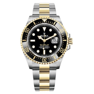 Rolex Sea-Dweller Black Dial 43mm Steel Yellow Gold Mens Watch 126603 Box Papers