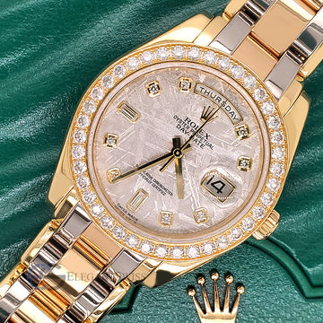 Rolex Day-Date 39mm Tridor Masterpiece Factory Meteorite Diamond Dial and Bezel 18948 Watch Box Papers
