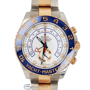 Rolex Yacht-Master II 44mm White Dial Oystersteel and Everose Gold Watch 116681 Box Papers