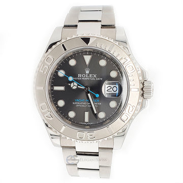 Rolex Yacht-Master 40mm Dark Rhodium Dial/Platinum Bezel/Steel Oyster Watch 116622 Box Papers