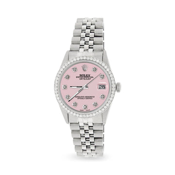 Rolex Datejust Steel 36mm Jubilee Watch/1.1CT Diamond Orchid Pink Dial