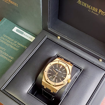 Audemars Piguet Royal Oak 41mm Black Dial Rose Gold Watch Box Papers 15400OR.OO.D002CR.01.A
