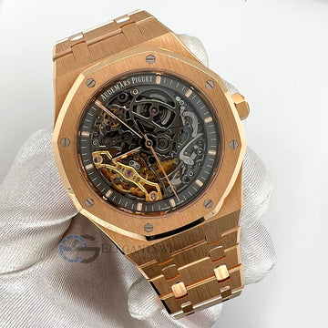 Audemars Piguet Royal Oak 41mm Double Balance Wheel Openworked Rose Gold Watch Box Papers 15407OR.OO.1220OR.01