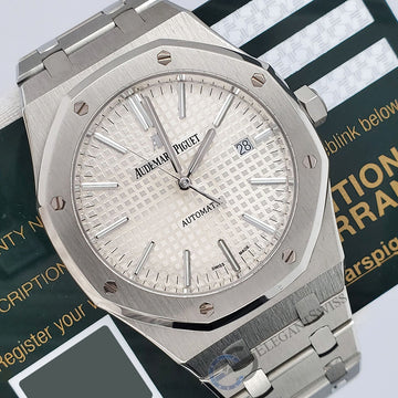Audemars Piguet Royal Oak Silver Dial Stainless Steel Watch 15400ST.OO.1220ST.02 Box Papers