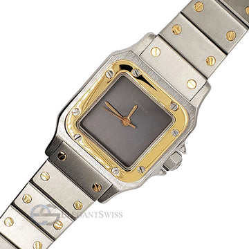 Cartier Santos Galbee 24mm Gray Dial Steel Yellow Gold Ladies Watch