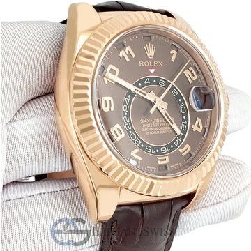 Rolex Sky-Dweller 42mm 326135 Everose Gold Chocolate Arabic Dial Watch