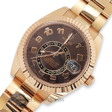 Rolex Sky-Dweller 42mm Chocolate Arabic Dial 18K Rose Gold Watch Box Papers 326935