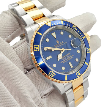 Rolex Submariner Date 16613 40mm Blue Dial Yellow Gold/Steel Watch Box Papers