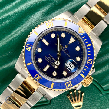 Rolex Submariner 40mm Two-Tone Yellow Gold/Steel Blue Dial Watch 116613LB Box Papers