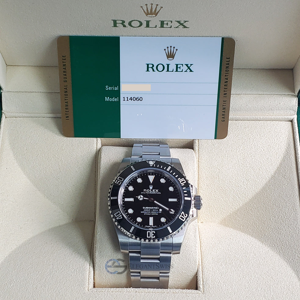 Rolex Submariner 40MM No-Date Black Dial Stainless Steel Watch 114060