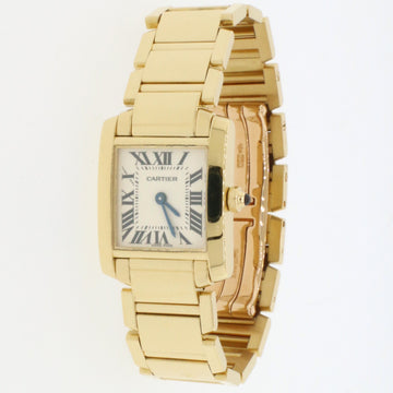Cartier Tank Francaise Small 18K Yellow Gold 20MM Roman Dial Ladies Watch W50002N2