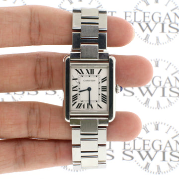 Cartier Tank Solo Small 24MM Roman Dial stainless Steel Watch W5200013