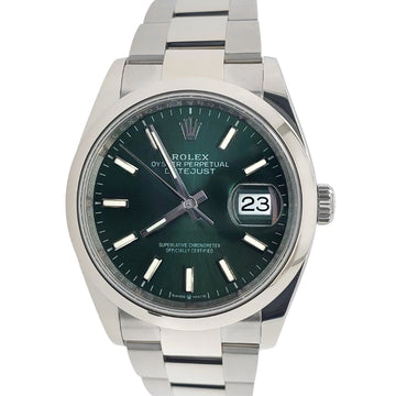 Unworn Rolex Datejust 36mm 126200 Mint Green Dial  Stainless Steel  Watch 2022 Box Papers