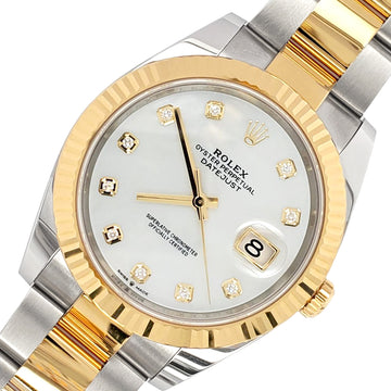Unworn Rolex Datejust 41 126333 Factory White MOP Diamond Dial Steel/Yellow Gold Oyster Watch 2022 Box Papers