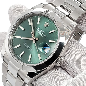 Unworn Rolex Datejust 41 126300 Mint Green Dial Stainless Steel Oyster Watch 2023 Box Papers