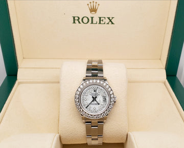 Rolex Datejust 26mm Steel Watch 1.3ct Diamond Bezel/White MOP String Diamond Dial