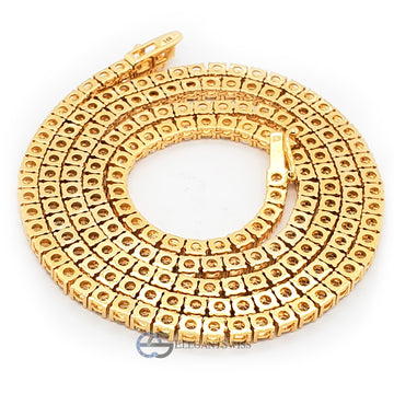 14k Yellow Gold 19.33ct Tennis Diamond 22" Chain