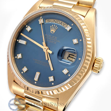 Rolex President 18048 Day-Date 36MM Cobalt Blue Diamond Dial Watch
