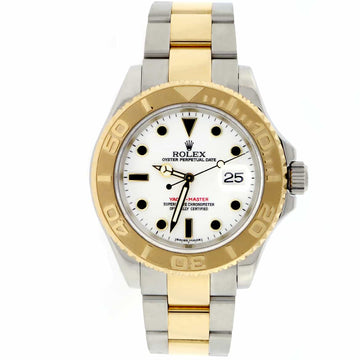Rolex Yacht-Master 40MM Yellow Gold/Stainless Steel Watch With White Dial, Box&Papers 16623