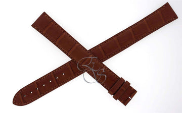 Cartier Alligator Leather Brown/Gold 20mm EXTRA LONG Watch Strap Band KD98ZK12