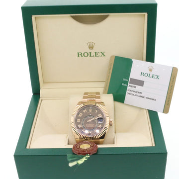 Rolex Sky-Dweller 18K Rose Gold Chocolate Dial 42mm Automatic Mens Watch 326935 Box & Papers