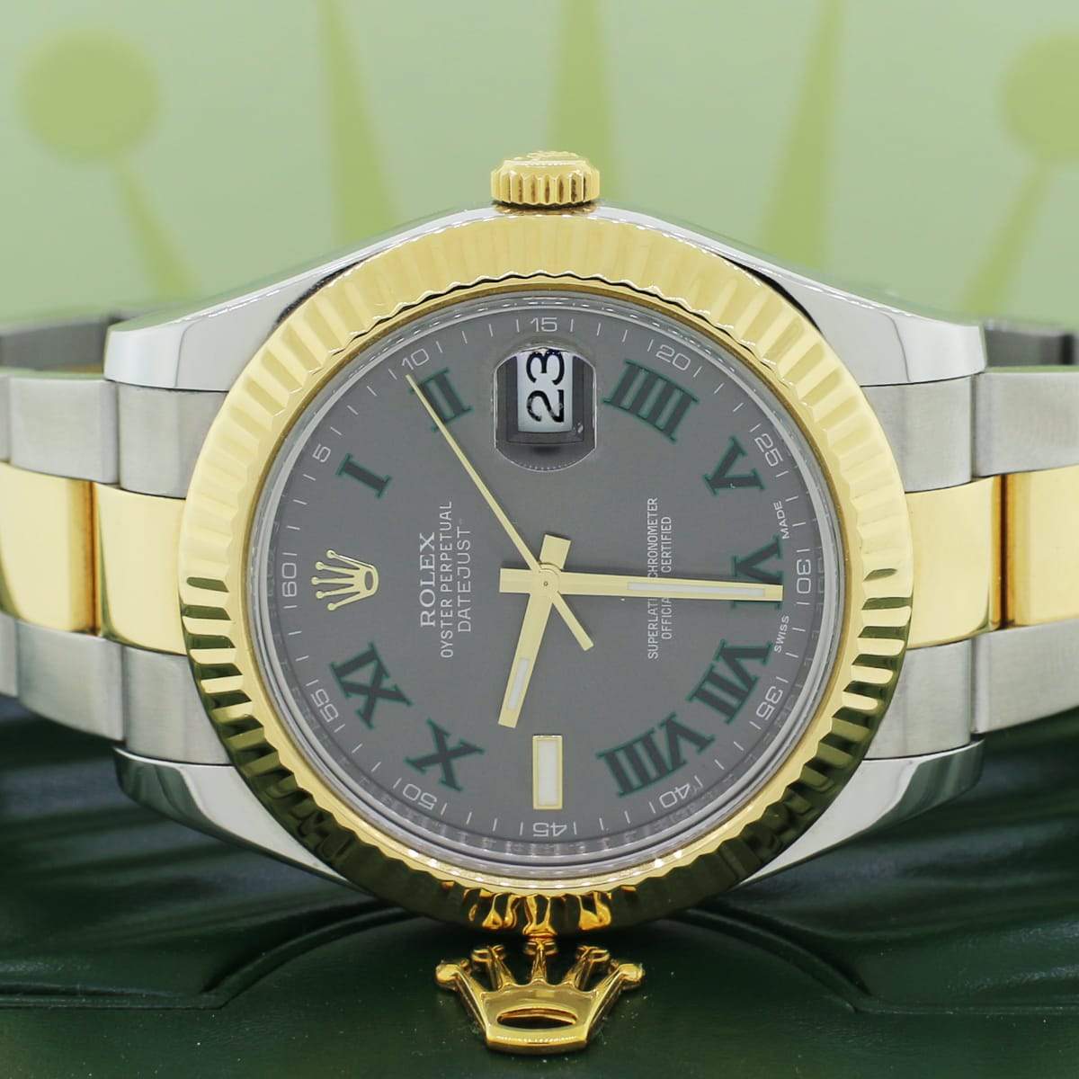 Rolex Datejust II 41MM 2-tone Yellow Gold/Steel Watch Grey Dial With G