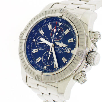 Breitling Super Avenger Chronograph Blue Dial 48MM Automatic Stainless Steel Bezel Mens Watch A13370