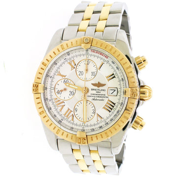 Breitling Chronomat Evolution 43mm Rose/Steel White Dial Watch C13356