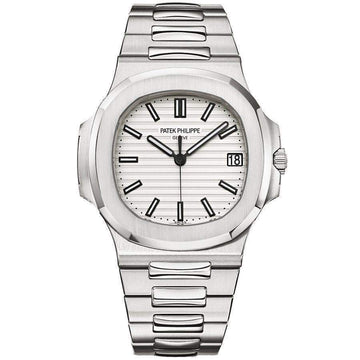 Patek Philippe Nautilus 40mm White Dial Stainless Steel Watch 5711/1A Box Papers
