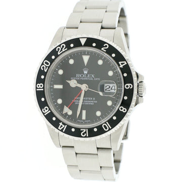 Rolex GMT-Master II Black Bezel 40MM Automatic Stainless Steel Mens Oyster Watch 16710