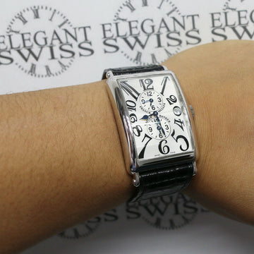 Franck Muller Long Island Master Banker White Gold 3-time Zone Automatic Watch