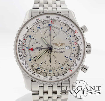 Breitling Navitimer World GMT Chronograph 46MM Stainless Steel Automatic Mens Watch A24322