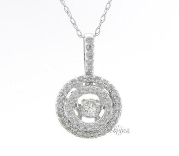 Ladies 14K White Gold 0.45 Ct Diamond Pendant & 14K White Gold Necklace