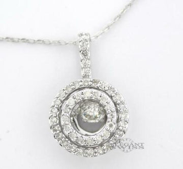 Ladies 14K White Gold 0.45 Ct Diamond Pendant & 14K White Gold Necklace