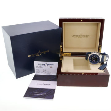Ulysse Nardin Maxi Marine Blue Chronograph Watch 353-66-3/323 w/Box&Papers