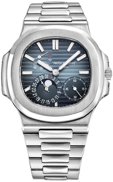 Patek Philippe Nautilus Moon Phase 40mm Blue Dial Stainless Steel Watch 5726/1A-014 Box Papers